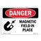 Signmission OSHA Danger Sign, Magnetic Field In Place, 10in X 7in Rigid Plastic, 7" W, 10" L, Landscape OS-DS-P-710-L-1674 - alternate 1